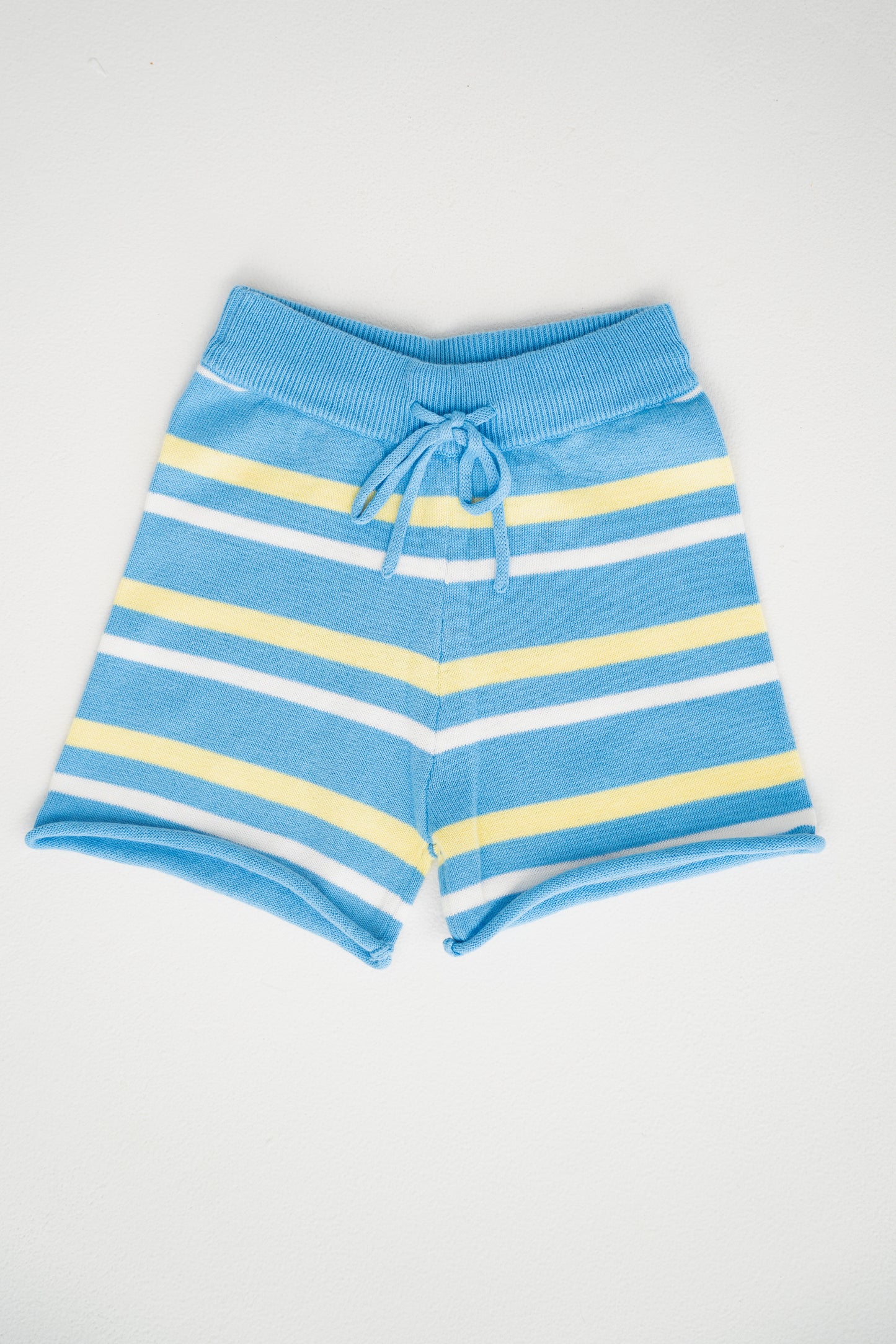 Blue Lemon Knit Shorts - The Stripe Edit