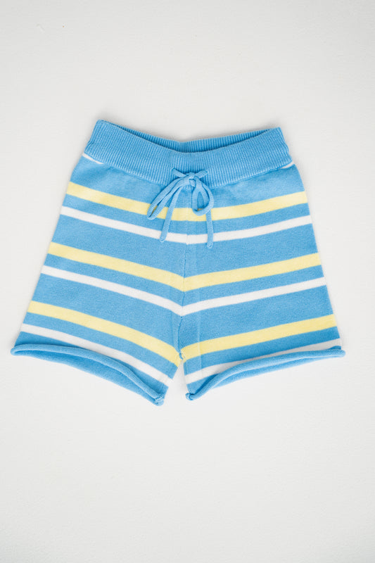 Blue Lemon Knit Shorts - The Stripe Edit