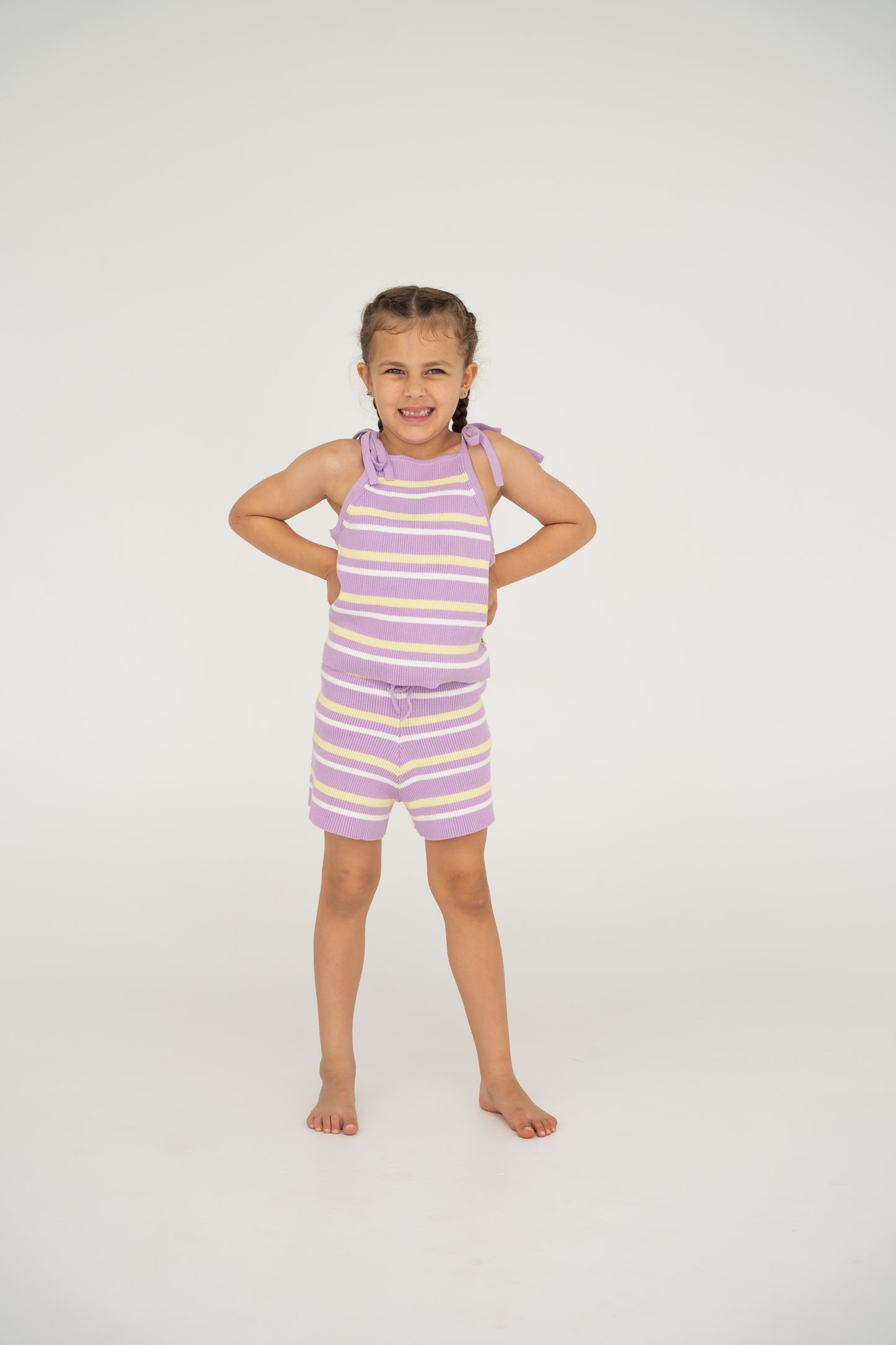 Lilac Lemon Knit Shorts - The Stripe Edit