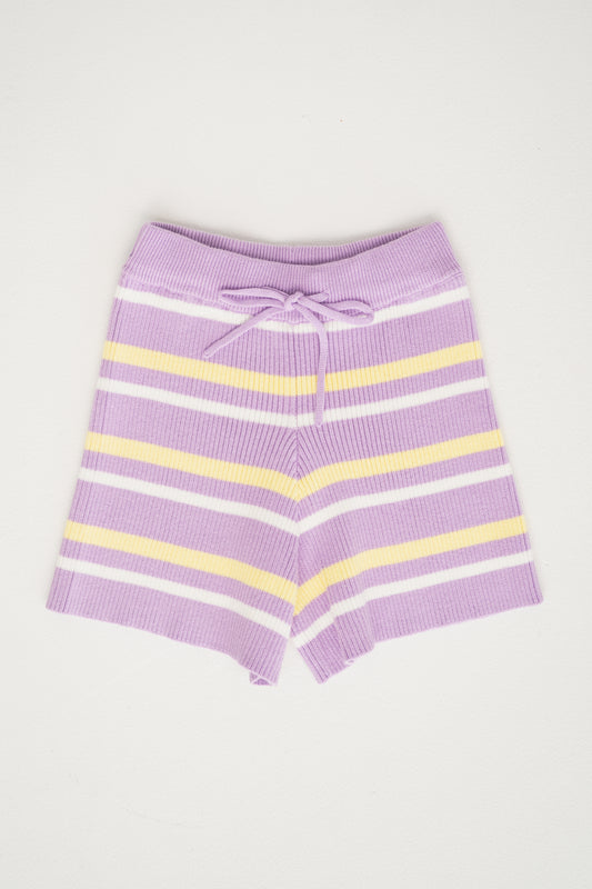 Lilac Lemon Knit Shorts - The Stripe Edit